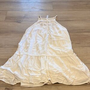 Xhilaration Ivory Kids Dress with Lace Accents